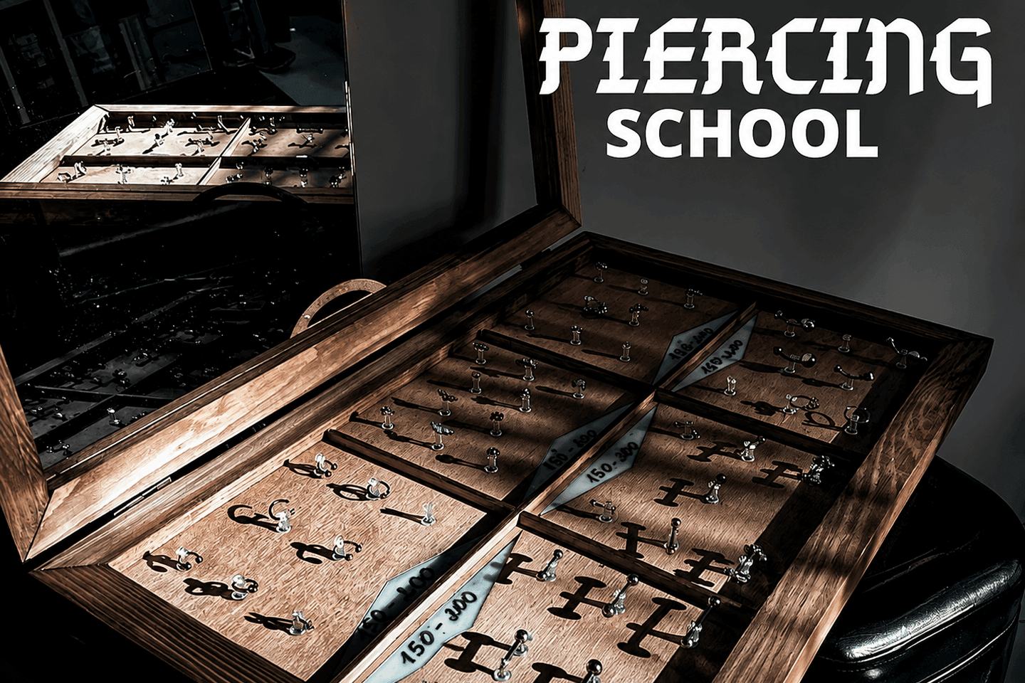 Piercing jewellery display for training