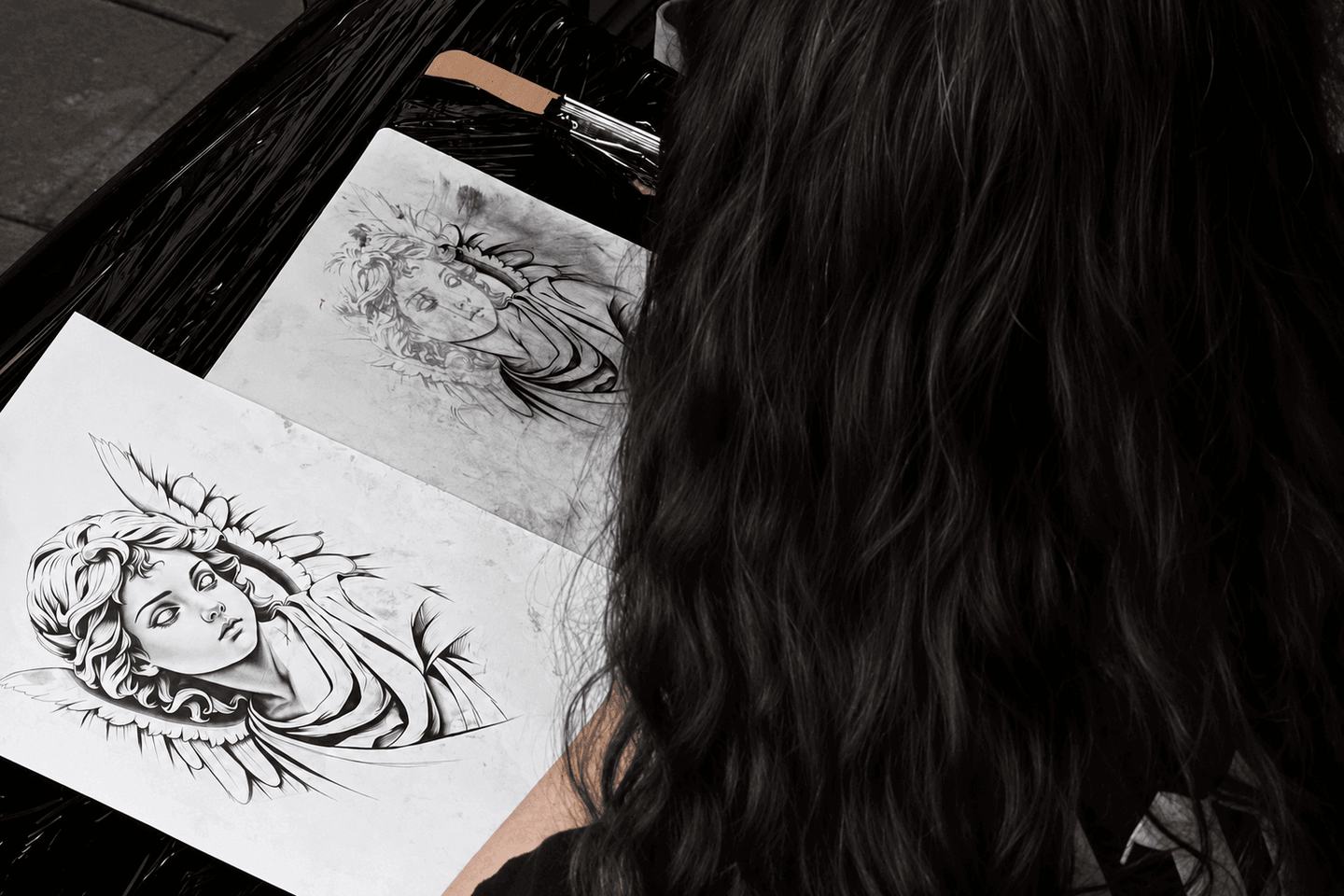 Drawing a tattoo design