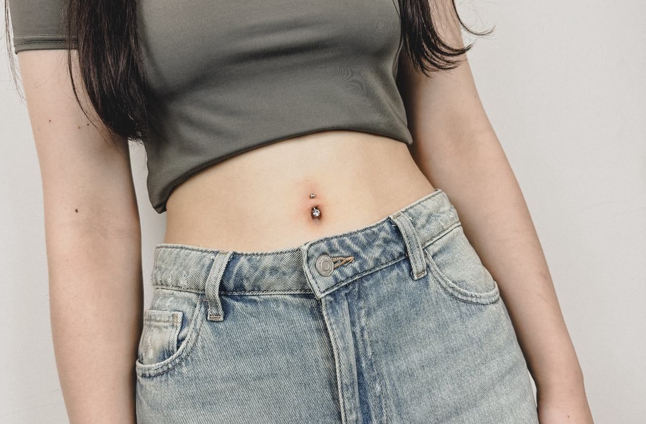 Belly button piercing