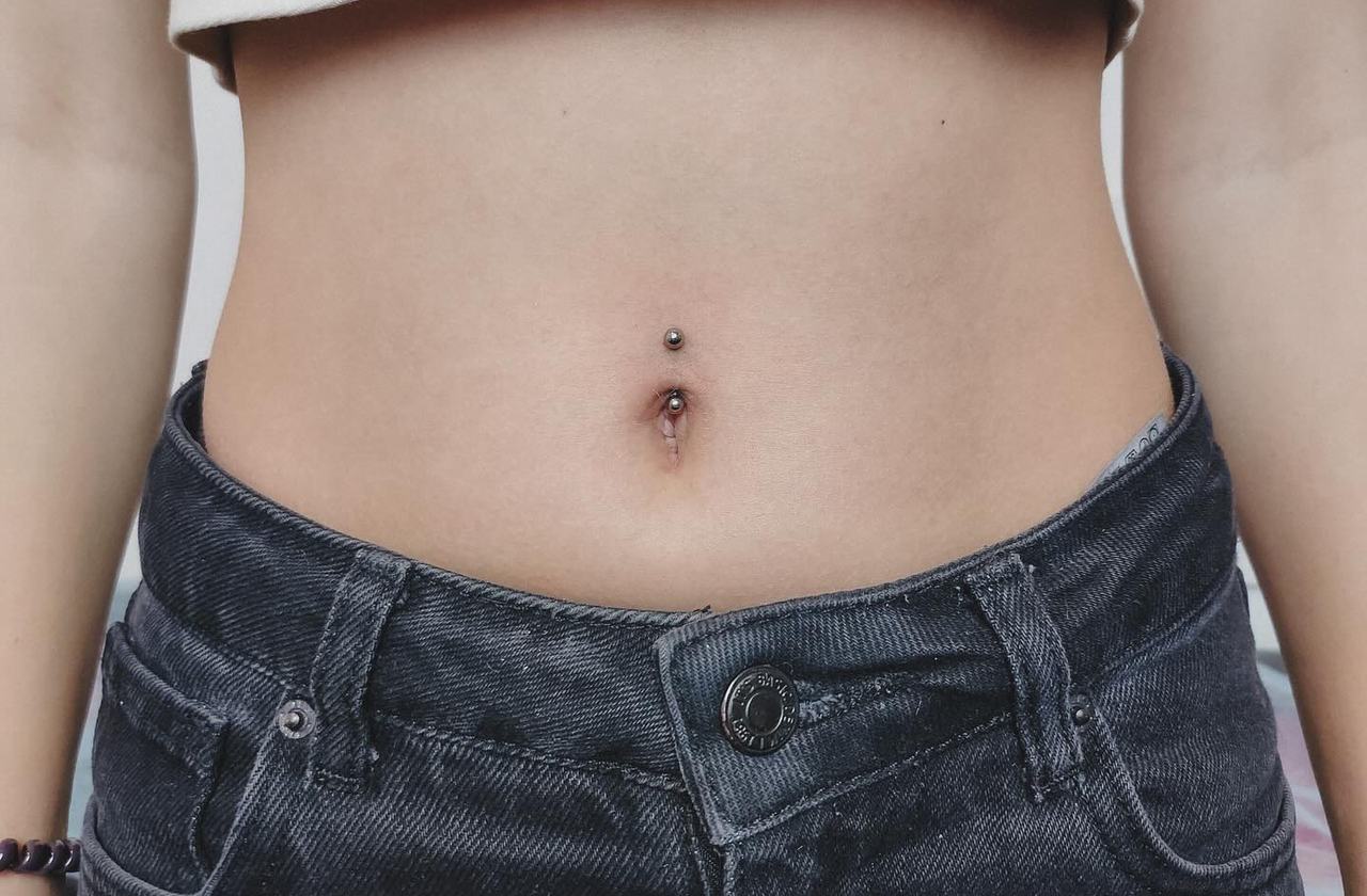 Belly button piercing