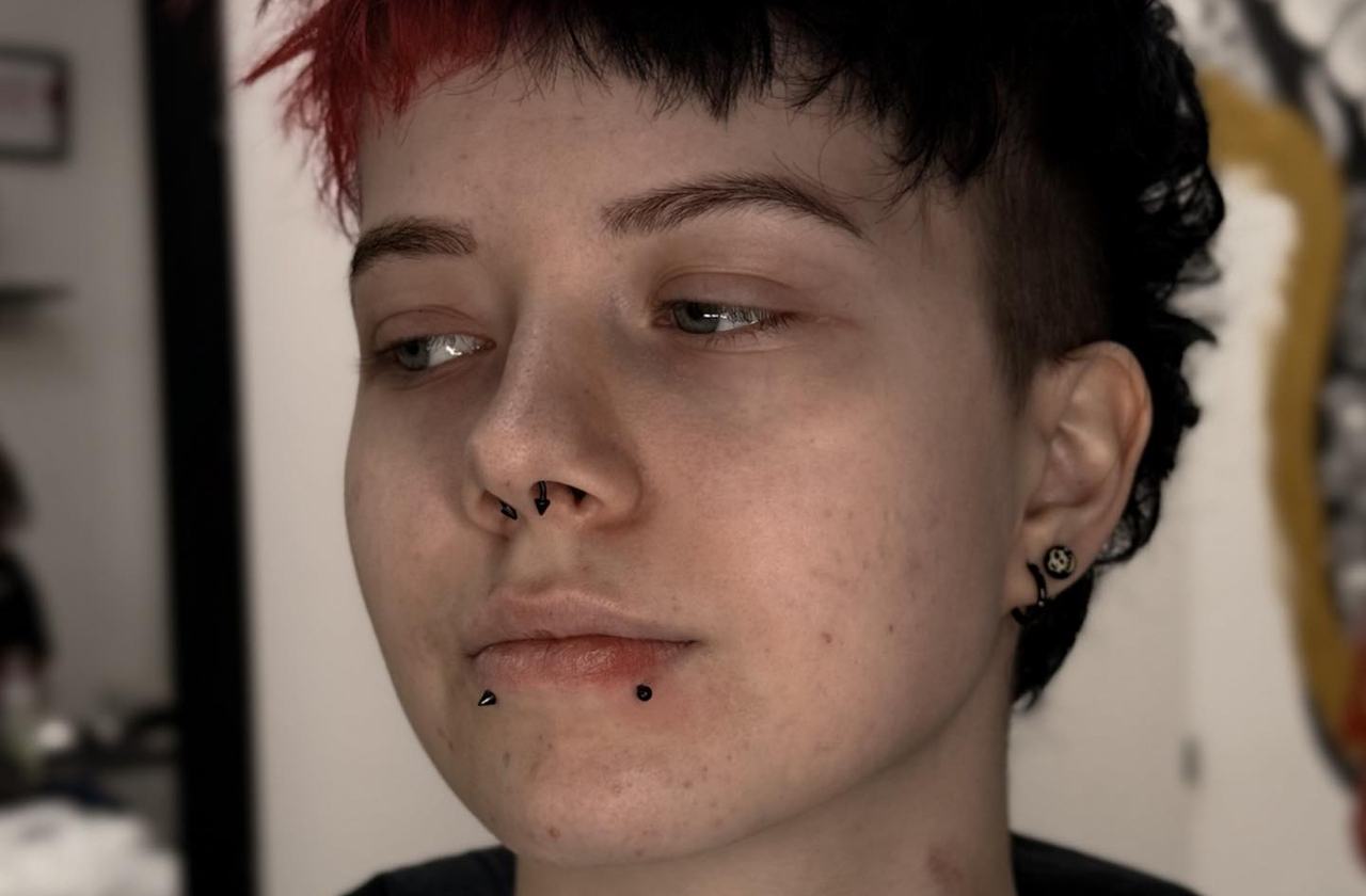 Lip piercing