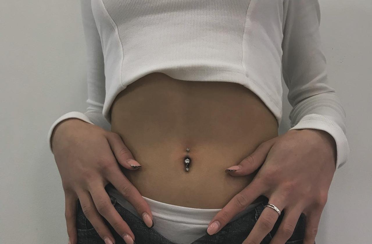 Belly button piercing