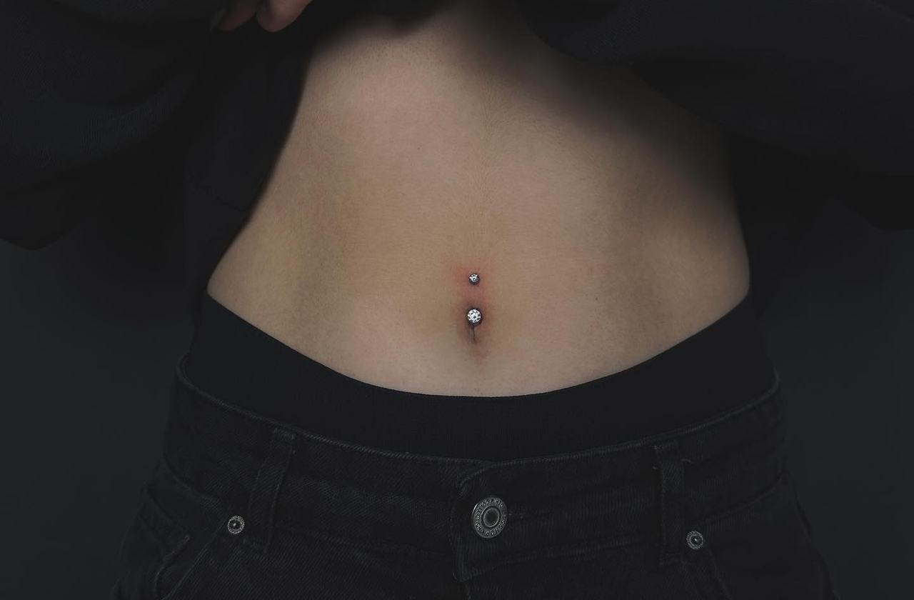 Belly button piercing