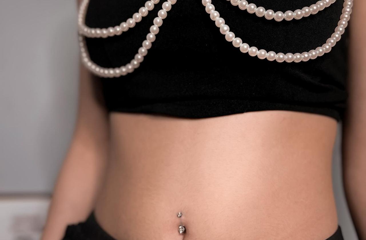 Belly button piercing