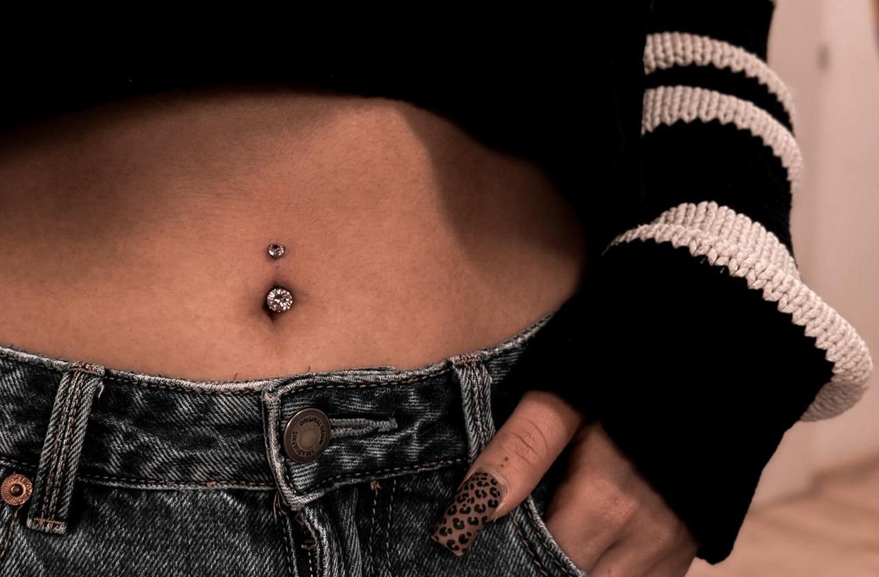 Belly button piercing